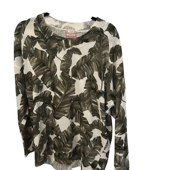 Show me your mumu oversized Leaf Print Sweater size Small - Picture 1 of 6